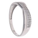 9ct White Gold Cubic Zirconia Crossover Ring