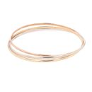 9ct Yellow, White And Rose Gold Russian Bangle