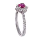 18ct White Gold Ruby And Diamond Cluster Ring