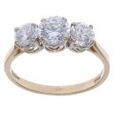 14ct Yellow Gold Cubic Zirconia Three Stone Ring