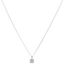 9ct White Gold 0.25ct Diamond Cluster Pendant and Chain 18"