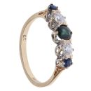 9ct Yellow Gold Cubic Zirconia and Sapphire Fancy Ring