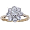 18ct Yellow Gold 0.75ct Brilliant Cut Diamond Cluster Ring