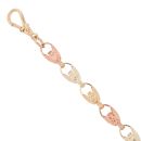 9ct Yellow White and Rose Gold Tulip Bracelet 8"