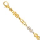 22ct Yellow And White Gold Fancy Cages Bracelet 7"