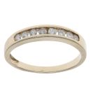 9ct Yellow Gold 0.25ct Brilliant Cut Diamond Half Eternity Ring
