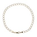 9ct Yellow and White Gold Diamond Cut Curb Bracelet 7.5"
