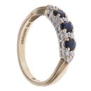 9ct Yellow Gold 0.10ct Diamond and Sapphire Fancy Ring