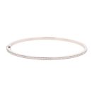 18ct White Gold 0.55ct Brilliant Cut Diamond Hinged Bangle