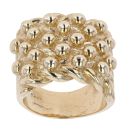 9ct Yellow Gold Heavyweight 5 Row Keeper Ring