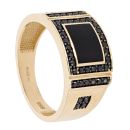 14ct Yellow Gold Black Gem Signet Ring