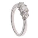 9ct White Gold 0.50ct Brilliant Cut Diamond Trilogy Ring