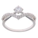 Silver Cubic Zirconia Stoneset Fancy Ring by Icesia