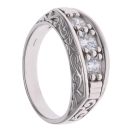 Silver Cubic Zirconia Trilogy Signet Ring