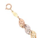 18ct Yellow, White and Rose Gold Fancy Bracelet 6.5"