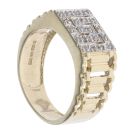 9ct Yellow Gold 0.10ct Diamond Greek Key Signet Ring