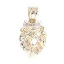 14ct Yellow And White Gold Lion Pendant