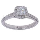 18ct White Gold 0.74ct Princess and Brilliant Cut Diamond Cluster Ring