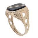 9ct Yellow Gold Onyx Fancy Signet Ring