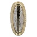 14ct Yellow Gold Greek Key Cubic Zirconia Stone Set Ring