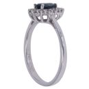 18ct White Gold 0.15ct Diamond and Sapphire Cluster Ring