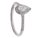 9ct White Gold 0.50ct Pear and Brilliant Cut Diamond Cluster Ring
