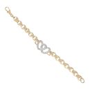 9ct Yellow Gold Cubic Zirconia Heart Bracelet 6"