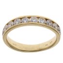 18ct Yellow Gold 1.00ct Brilliant Cut Diamond Half Eternity Ring