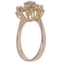 14ct Yellow Gold Colourless Gemstone Cluster Ring