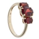 9ct Yellow Gold Garnet Three Stone Ring