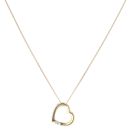 18ct Yellow Gold 0.15ct Diamond Heart Pendant and Chain 18"