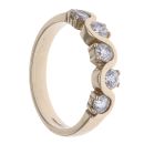 9ct Yellow Gold Cubic Zirconia Five Stone Ring