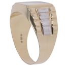 14ct Yellow and White Gold Square Signet Ring