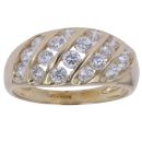 14ct Yellow Gold Cubic Zirconia Dome Cluster Ring
