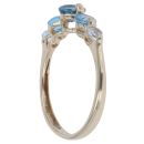 9ct Yellow Gold Five Stone Blue Multi Gemstone Ring