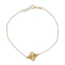 18ct Yellow Gold Patterned Clover Bracelet 8"