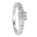 9ct White Gold 0.33ct Diamond Square Cluster Ring