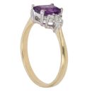 18ct Yellow Gold 0.20ct Brilliant Diamond and Amethyst Ring