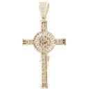 9ct Yellow Gold Cubic Zirconia Crucifix Pendant
