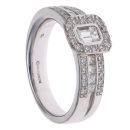 18ct White Gold 1.00ct Brilliant, Princess and Emerald Cut Diamond Cluster Ring