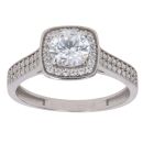 9ct White Gold Cubic Zirconia Cluster Ring