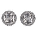 Silver Cubic Zirconia Diamond Cut Circle Stud Earrings By Icesia
