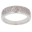 18ct White Gold Brilliant Cut 0.50ct Diamond Three Row Ring