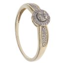9ct Yellow Gold 0.17ct Brilliant Cut Diamond Cluster Ring