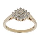 9ct Yellow Gold 0.25ct Brilliant Cut Diamond Cluster Ring