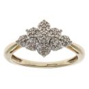 9ct Yellow Gold 0.20ct Brilliant Cut Diamond Cluster Ring