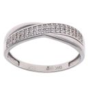 9ct White Gold Cubic Zirconia Crossover Ring