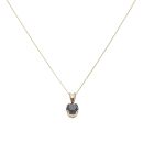 9ct Yellow Gold 1.60ct Brilliant Cut Black Diamond Pendant And Chain 18"