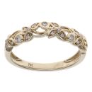 9ct Yellow Gold 0.15ct Diamond Fancy Leaf Ring