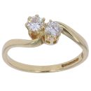 18ct Yellow Gold 0.30ct Diamond Two Stone Ring